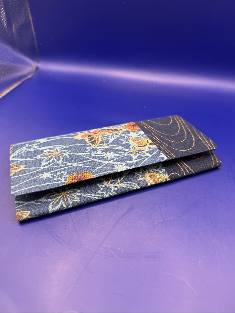 Blue Butterfly Slim Fabric Wallet